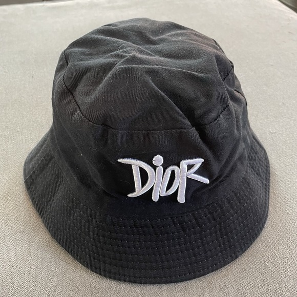 HTF Dior x Shawn Stussy Collab Graffiti Bucket Hat Black/White Reversible WOW - Picture 4 of 5